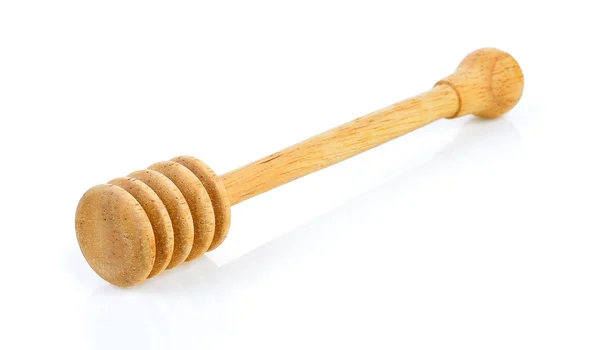 Wooden honey stick isolated on white background — Stock Photo, Image