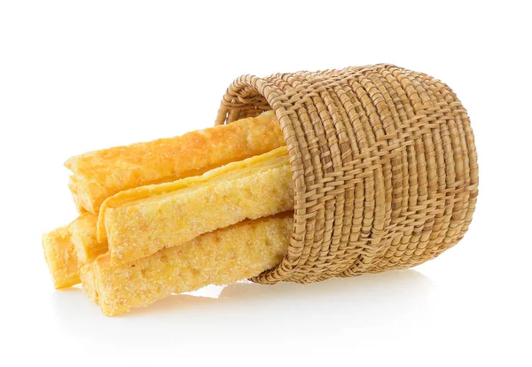 Taart of brood Sticks in mand — Stockfoto