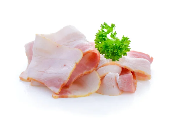 Bacon geïsoleerd op witte achtergrond — Stockfoto