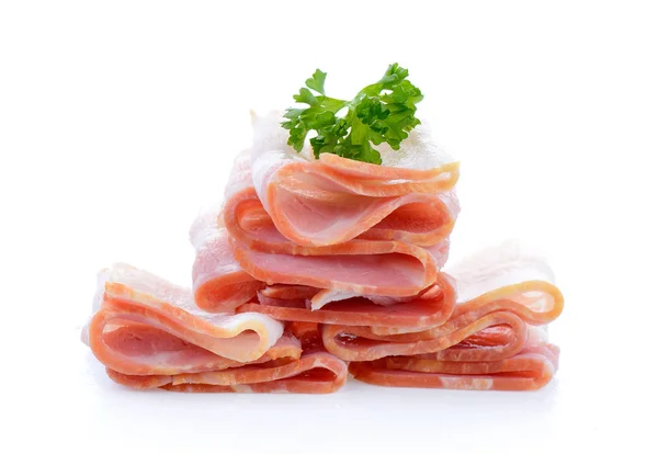 Bacon geïsoleerd op witte achtergrond — Stockfoto