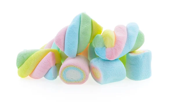 Marshmallows geïsoleerd op witte achtergrond — Stockfoto