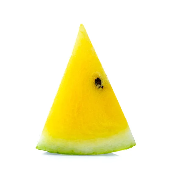 하얀 바탕에 있는 노란 수박 — 스톡 사진