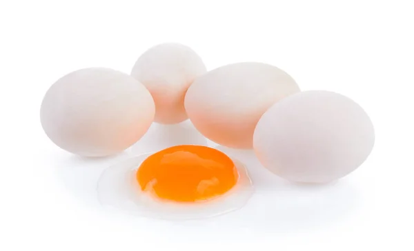 흰색 바탕에 오리 계란 — 스톡 사진