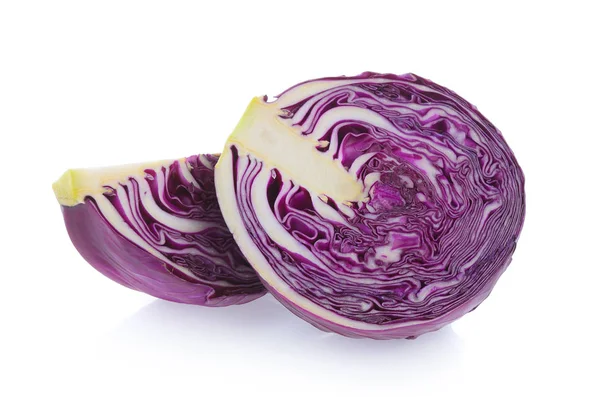 Purple cabbage slice on white background — Stock Photo, Image