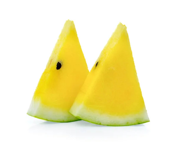 Yellow watermelon on white background — Stock Photo, Image