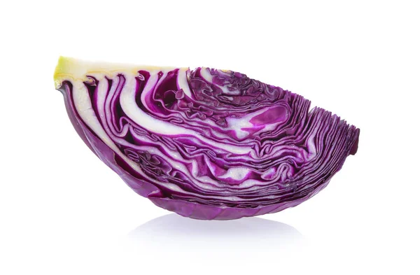 Purple Cabbage Slice White Background — Stock Photo, Image