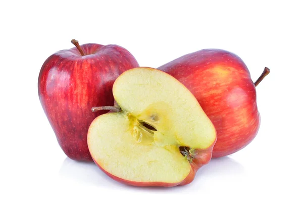 Rött äpple på vit bakgrund — Stockfoto