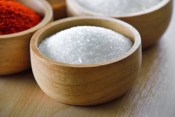 Monosodium Glutamate Wood Bowl — Stock Photo, Image