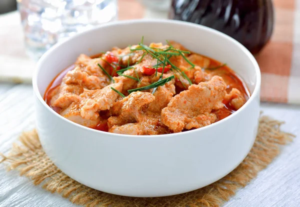 Panang curry con carne de cerdo .thai alimentos —  Fotos de Stock