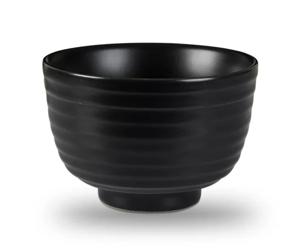 Czarna miska izolowana na białym tle — Zdjęcie stockowe