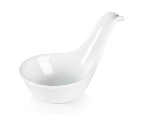 Bowl spoon on white background — Stock Photo, Image