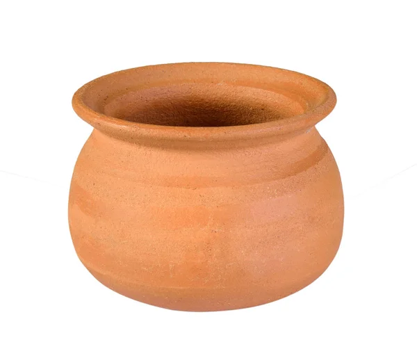 Clay pot on white background — Stock Photo, Image