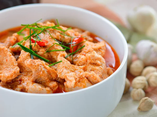 Panang curry con carne de cerdo .thai alimentos —  Fotos de Stock