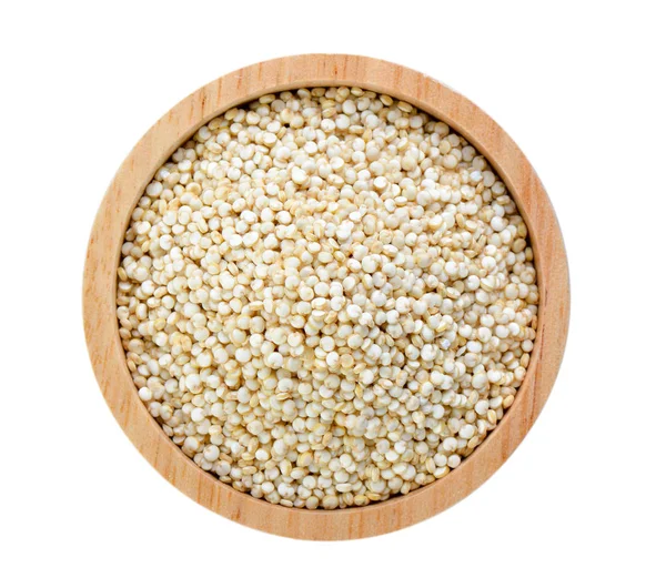 Quinoa in una ciotola su sfondo bianco — Foto Stock
