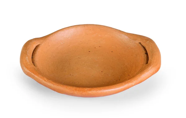 Piastra di argilla piattino isolato su sfondo bianco — Foto Stock