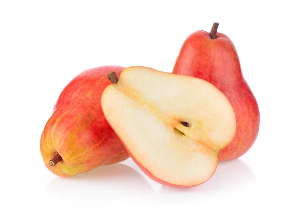 Red pear på vit bakgrund — Stockfoto