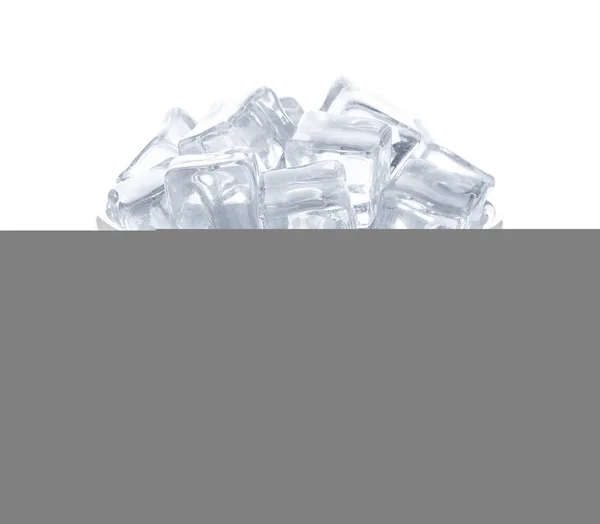 Ice cubes in the bowl on white background. — Stock Photo, Image