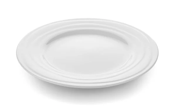 Moderno piatto di ceramica (bella forma) su sfondo bianco — Foto Stock