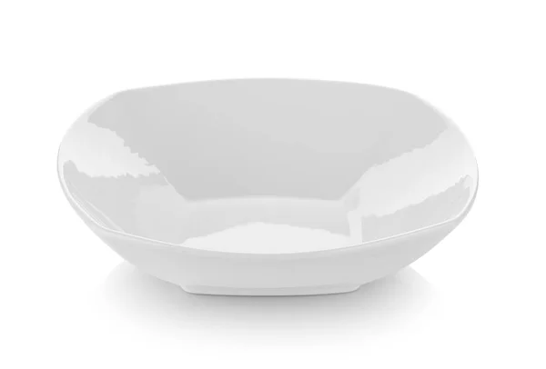 Schöne Form Keramikteller auf weißem Hintergrund — Stockfoto