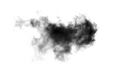 Beyaz arkaplanda siyah duman