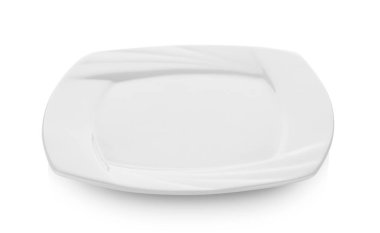 Beyaz arkaplanda boş plaka