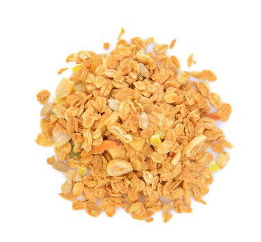 beyaz zemin üzerine müsli