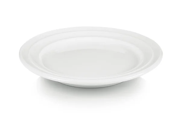 Empty white plate on white background — Stock Photo, Image