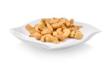 Kaju fıstığı modern seramik plaka (güzel şekli) üzerinde beyaz backg