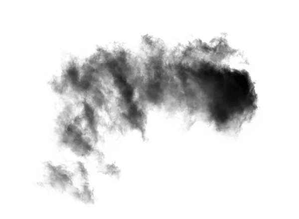 白い背景の黒い煙が — ストック写真