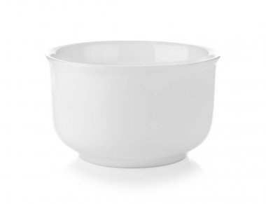 Beyaz arka planda izole edilmiş beyaz kase