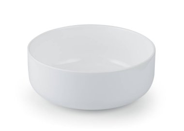 Beyaz arka planda izole edilmiş beyaz kase