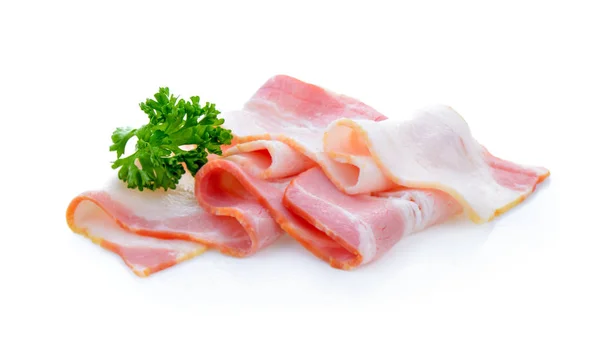 Bacon geïsoleerd op witte achtergrond — Stockfoto