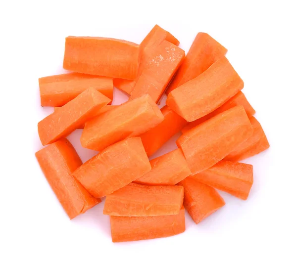 Tranches de carotte isolées sur fond blanc — Photo