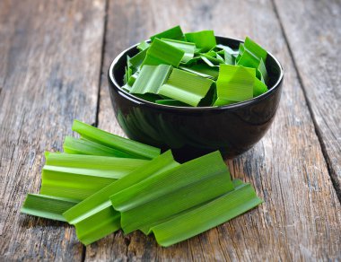 Pandan ahşap üzerine bir fincan