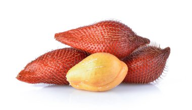 Salak meyvesi, Salacca zalacca beyaz arka planda izole edilmiş