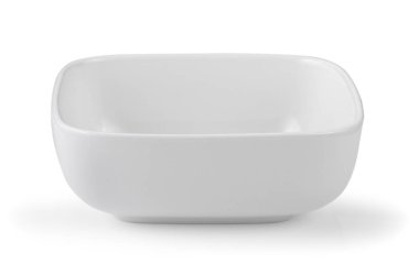 Beyaz arka planda izole edilmiş beyaz kase