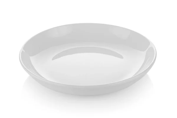 Beautiful shape ceramic plate on white background — Stock Photo, Image