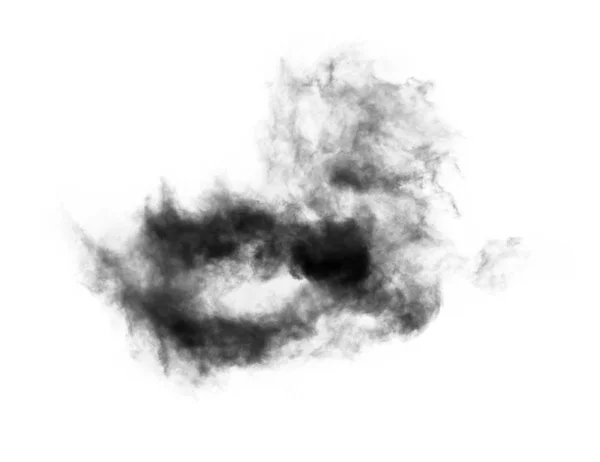 Чорний дим на білому тлі — стокове фото