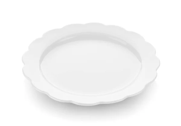 Modern ceramic plate on white background — Stock Photo, Image