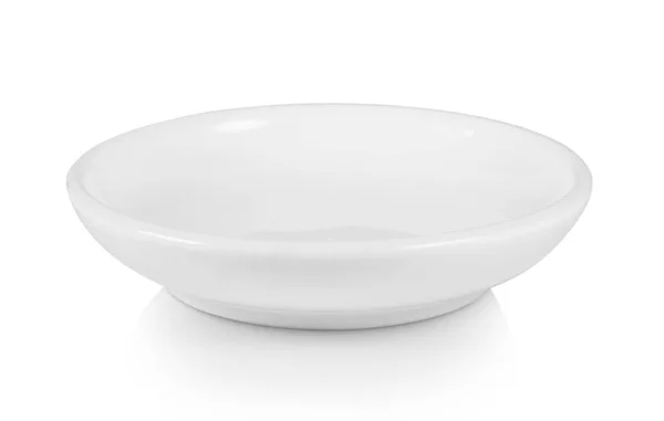 Empty white plate on white background — Stock Photo, Image