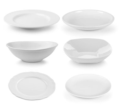 plaka ve beyaz arka plan üzerinde kase