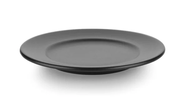 Black Plate White Background — Stock Photo, Image