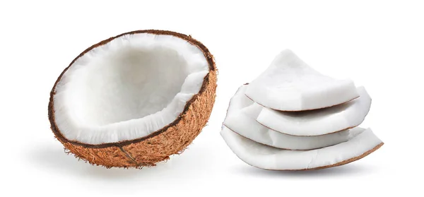 Kokosnoot Geïsoleerd Witte Achtergrond — Stockfoto