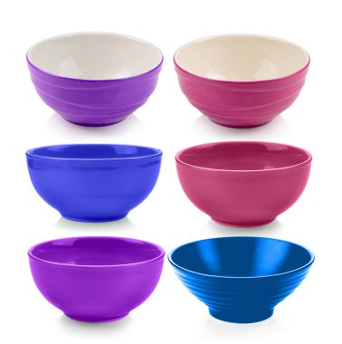 Beyaz arka plan üzerinde kase ayarla