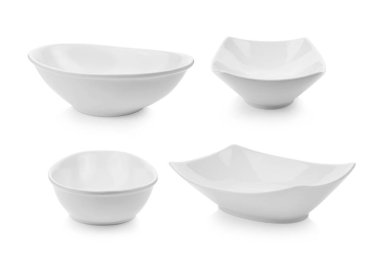 Beyaz arka plan üzerinde kase ayarla