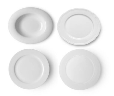 Beyaz arkaplan görünümlü beyaz plaka kümesi