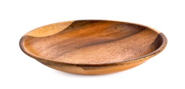 Ahşap kase beyaz arkaplanda izole