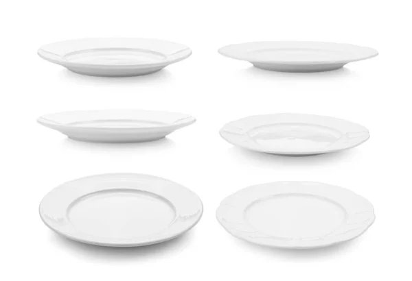 White Plate White Background — Stock Photo, Image