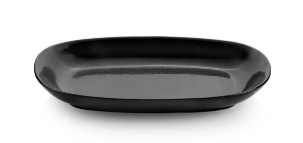Black Plate Isolated White Background — Stock Photo, Image