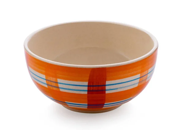 Empty Ceramic Bowl Isolated White Background — Stock Photo, Image